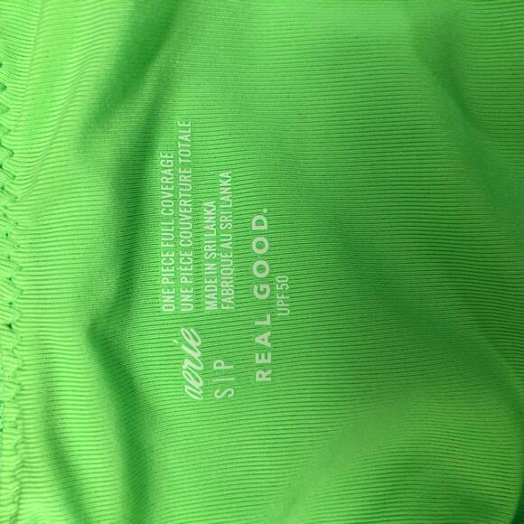 Aerie Lace Underwire One Piece Swimsuit neon green cutout back sz small - Picture 10 of 10